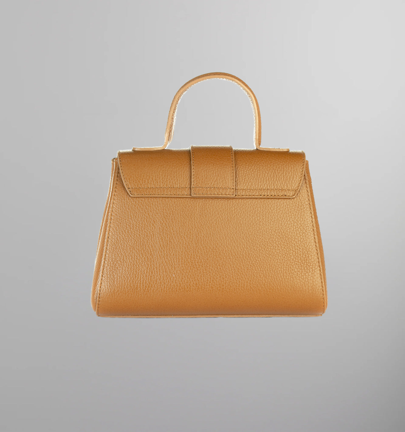 Leather Satchel with Flap Closure
