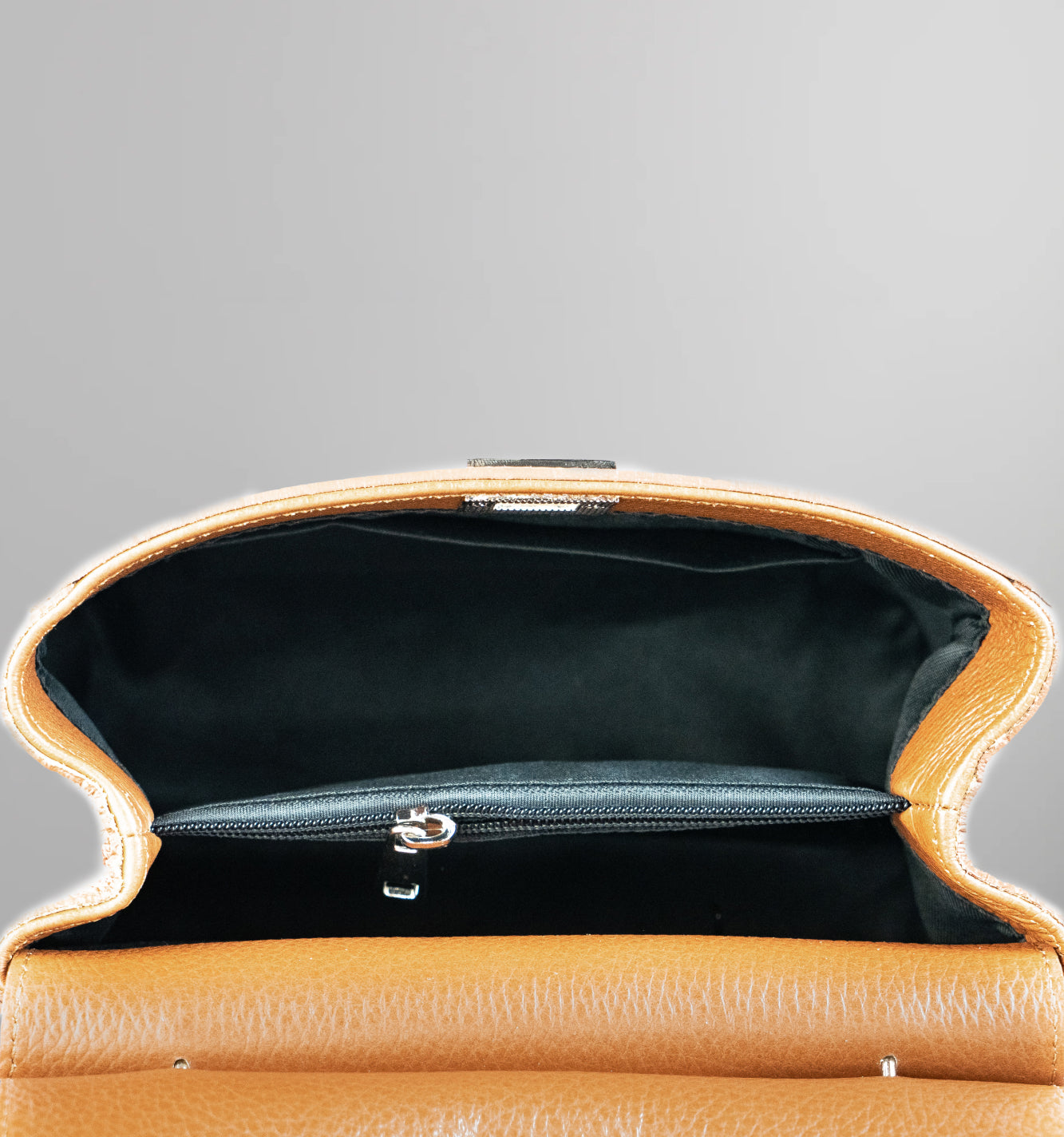 Leather Satchel with Flap Closure
